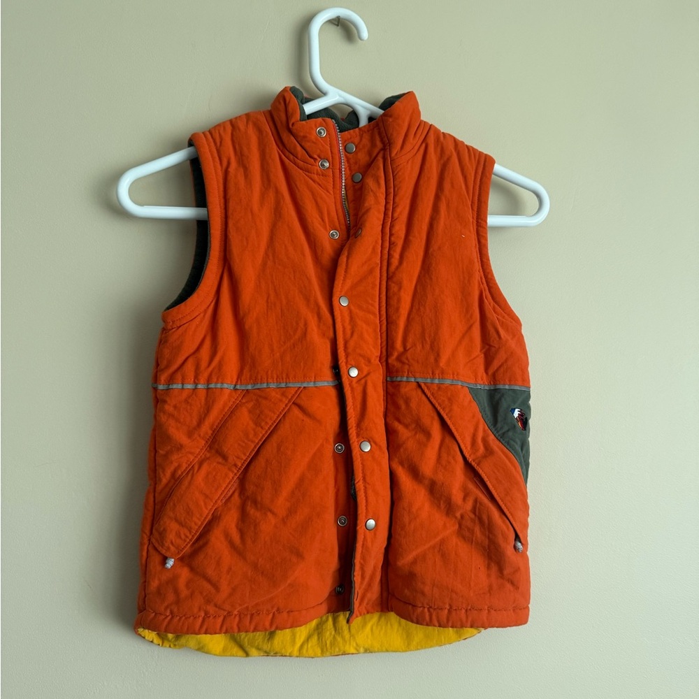 ONE KID Orange Insulated Vest Toddler Size 4 Lots Of Pockets!